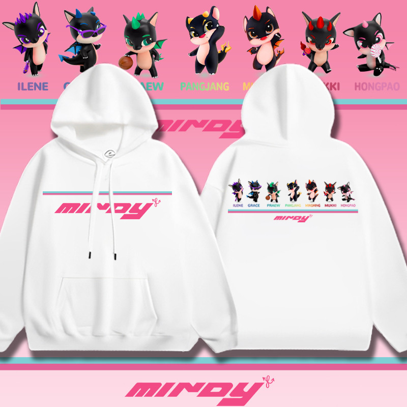 เสื้อคลุม Mindy girl group ชุดซิงเกิ้ล | Mindy ปริมณฑล ผ้าCotton 100% Hoodie ใส่ได้ ทั้ง ชาย ใส่สบาย ไม่หด ไม่ย้Size S