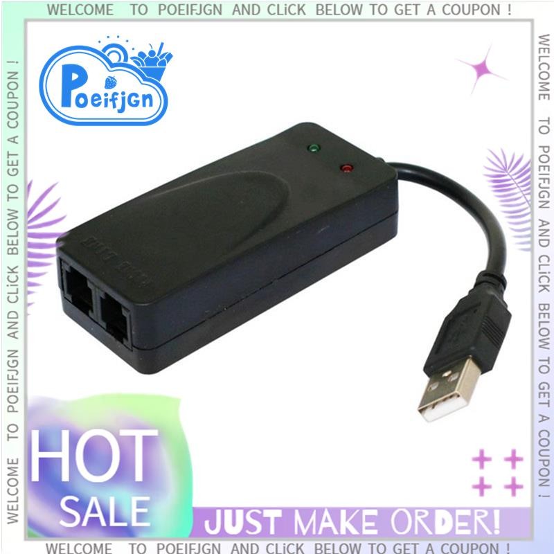 USB Fax Modem Dual Port USB2.0 56K V.92 V.90 โมเด็มภายนอกไดร์เวอร์สําหรับ Win 7 8 10 XP รับส่ง Fax บ