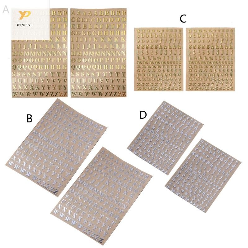 Ppy Uppercase Letter Lower สําหรับกรณีตัวอักษรสติกเกอร์ Self-Adhesive 26 ตัวอักษร DIY ตกแต่งตัวอักษรสีเงินและสีทอง