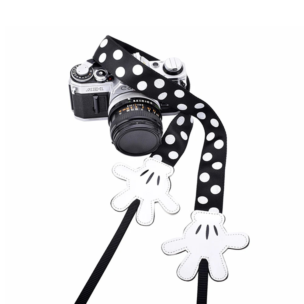 1 ชิ้นสายรัดมินนี่ DSLR SLR กล้องไหล่ Mickey เข็มขัดคอสายคล้องกล้อง Fit All Canon Nikon Sony Pentax Fuji Leica