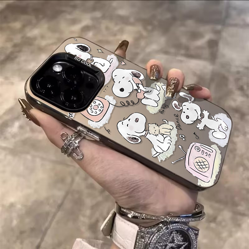 ลายการ์ตูน Snoopy สุดน่ารักเต็มจอ เคสไอโฟน 11 15 13 14 12 Pro Max 11 Pro Max X XR XS Max 7 15 14 8 Plus SE 2020