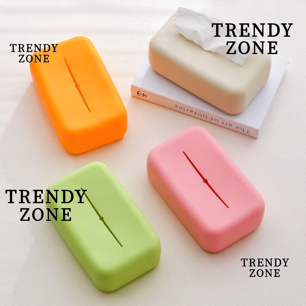 Trendyzone กล่องทิชชู่ซิลิโคน, ที่ใส่ทิชชูซิลิโคนอ่อนนุ่มแบบพกพา, กล่องเก็บกระดาษสไตล์เรียบง่ายกันน้ํา