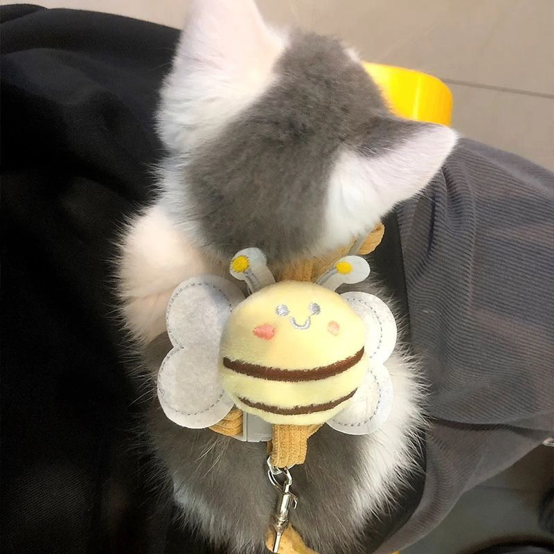 Leash Bee Cat Break Free Anti-escaping I-Shaped Adjustable I-Shaped Pet Small Muppet Teddy Outing Dedicated