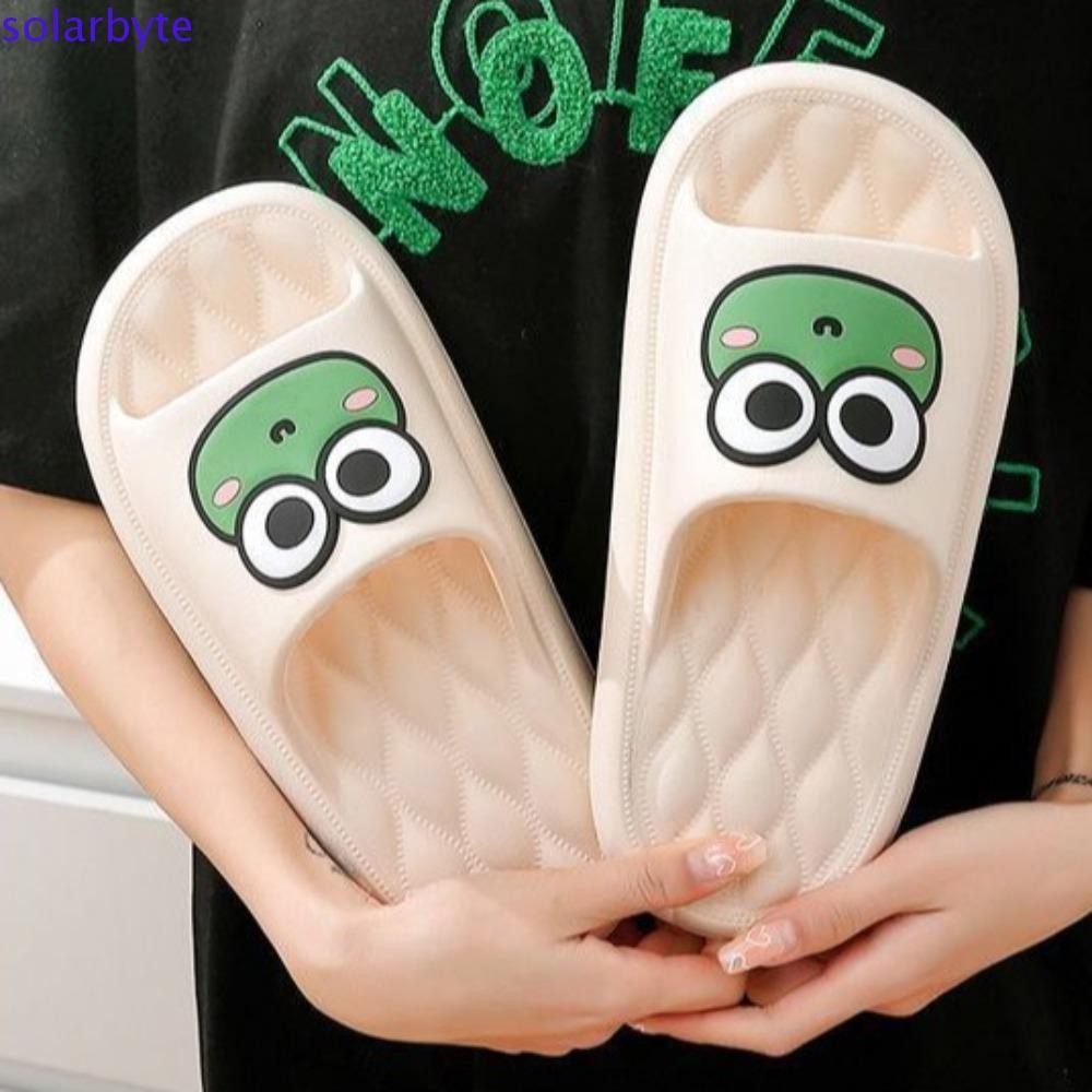 Solarbyte รองเท้าแตะแพลตฟอร์มหนา, แฟชั่นการ์ตูนกบกันลื่น Flip Flops, สบาย Soft Sole Simplicity รองเท้าแตะสไลด์บ้านรองเท้าในร่ม