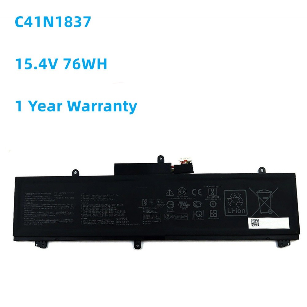 New C41N1837 15.4V 76Wh Battery For ASUS ROG Zephyrus M GU502GV GX502G GX502 GU502G GX502GW Zephyrus