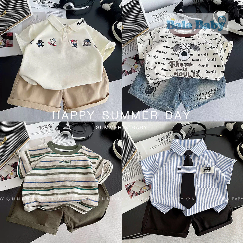 ใหม่ ชุดเซ็ตเด็กผู้ชาย เสื้อผ้าสำหรับเด็กผู้ชาย ชุดหล่อ 2025 Size80-120cm DXT25 thumbnail 3