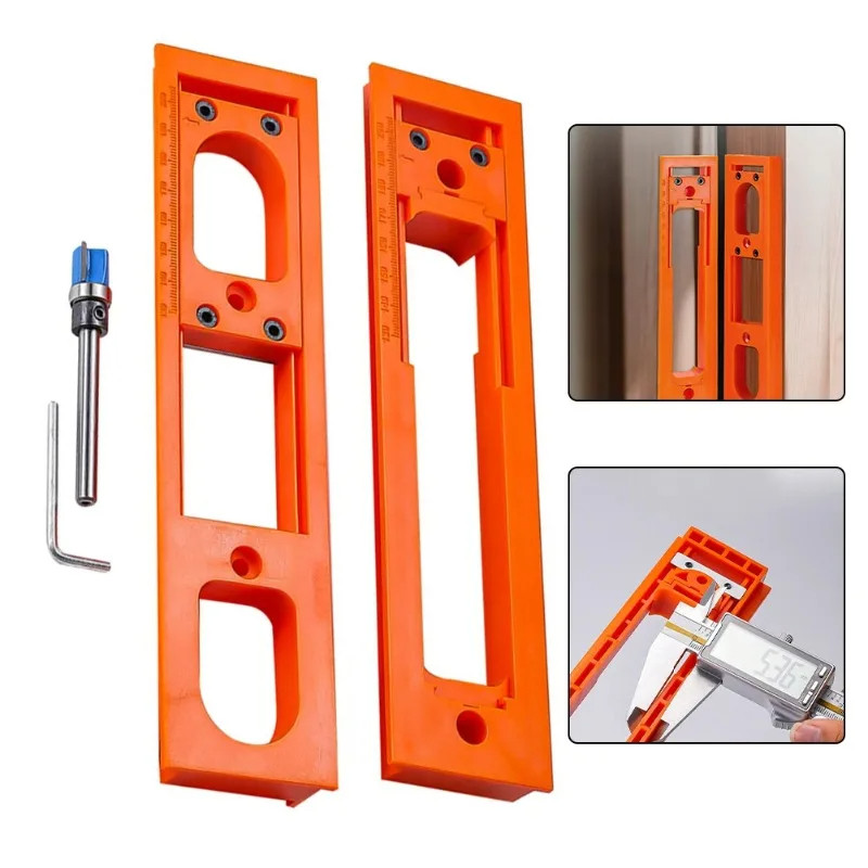 เครื่องมือเซาะร่องบานพับแบบปรับได้สําหรับการติดตั้งประตูตู้, ติดตั้งบานพับ 3 มิติแบบปกปิด, จิ๊กร่อง, ตัวช่วยเจาะบานพับ