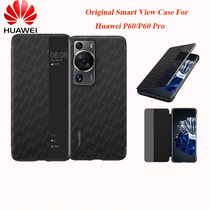 ใหม่ Original Huawei P60 Pro ฝาครอบสําหรับ Huawei P60 P60pro P 60 หนังสมาร์ทดูโทรศัพท์เกราะป้องกันโล