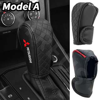 Mitsubishi หุ้มคันเกียร์รถยนต์ PU ปลอกหนัง Shift Handle ฝาครอบ กันลื่น ที่ทนต่อการสึกหรอ Shift Knob ตกแต่งฝาครอบป้องกัน สำหรับ Mitsubishi Lancer EX Triton Xforce Xpander Cross Attrage Mirage Outlander Pajero Sport ASX