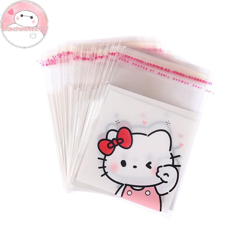 BWHTE 100 ชิ้นน่ารัก Hello Kitty Pochacco Transparent Ziplock Bag กันน้ําถุงบรรจุ Candy Biscuit Self