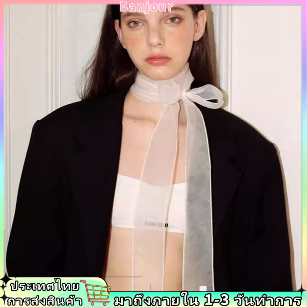 ผ้าพันคอลายริบบิ้นสำหรับผู้หญิง พร้อมใช้งานในแฟชั่นและถ่ายภาพ มัลติฟังก์ชั่นและสง่าราศี