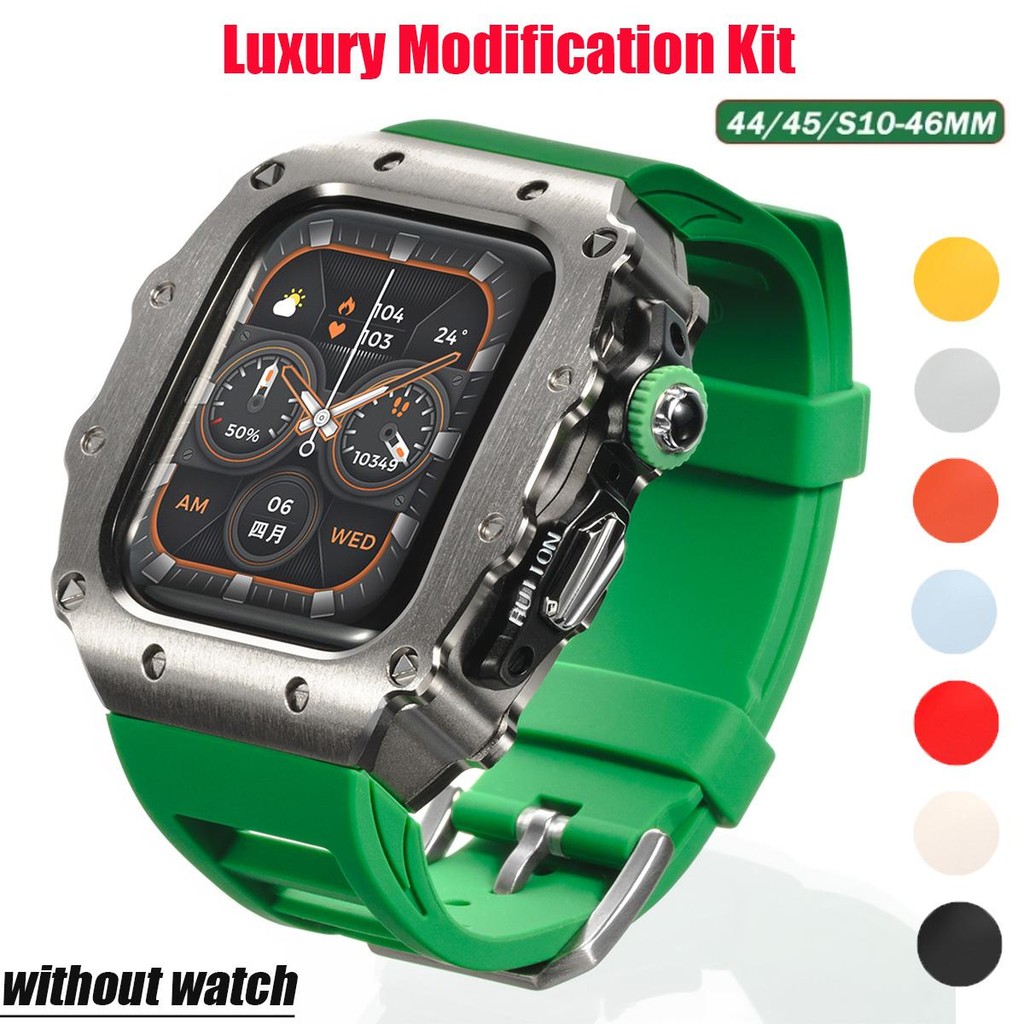 Luxury Modification Kit โลหะผสมสแตนเลส Mod นาฬิกาสําหรับ Apple Watch S10 46 มม.IWatch Series 9 8 7 6 5 44 มม.45 มม.