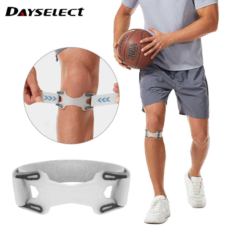 DAYSEELECT สายรัดเข่าซิลิกอน แบบปรับได้ เพื่อดูดซับแรงกระแทก และสนับสนุนกล้ามเนื้อ