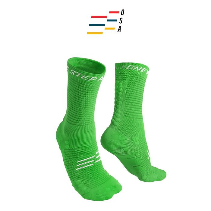 [ ]ใหม่ OSA Green High Compression Running Socks Cushion Sport Bicycle Running Socks - M