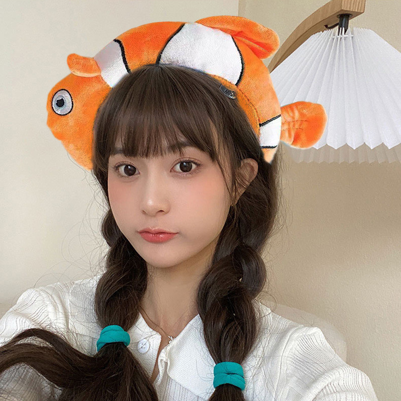 การ์ตูนการ์ตูนตุ๊กตาตลกแถบคาดศีรษะ Influencer Live ตลกแถบคาดศีรษะสาว Face Wash แต่งหน้าอุปกรณ์เสริมผมเด็ก Photo Headwear