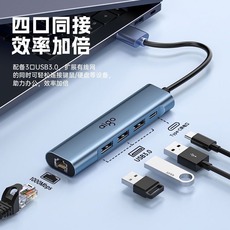 Patriot Docking Station USB to 100 Mega Gigabit Network Port typec to Network Cable usb Extender RJ4