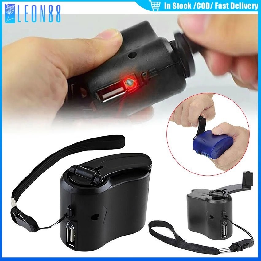 ของมาใหม่！USB ที่ชาร์จโทรศัพท์มือถือฉุกเฉินแบบมือปั่น 5.5V ของเล่นเครื่องชาร์จไดนาโมมือหมุนฉุกเฉิน สําหรับตั้งแคมป์ เดิน