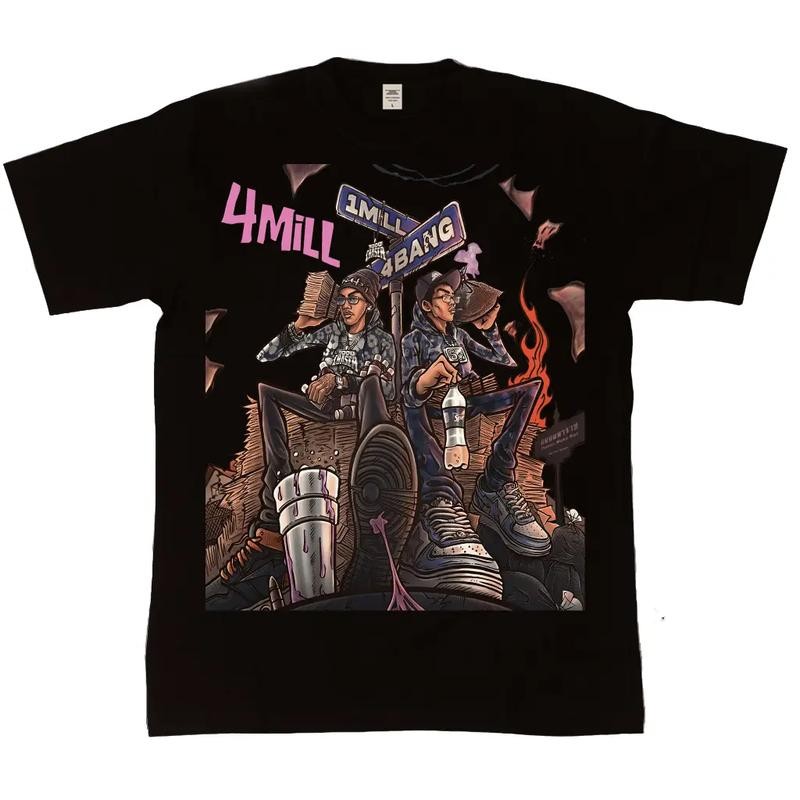 Fashion T shirt, unisex new printed T shirt (ready to ship) 1mill x 4bang bootleleg T-shirt