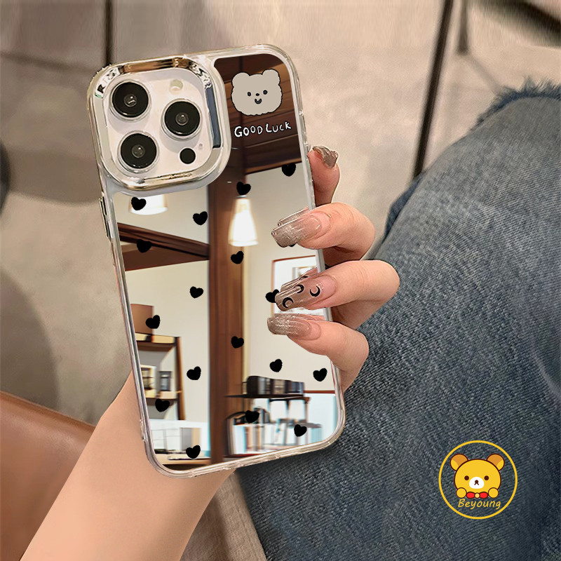 การ์ตูนหมีกระจกเคสโทรศัพท์สําหรับRealme GT 7 5 Pro 3 Neo 7X 7 6 5 SE 240W V60 V60S V23 V23i 5G P3 P1