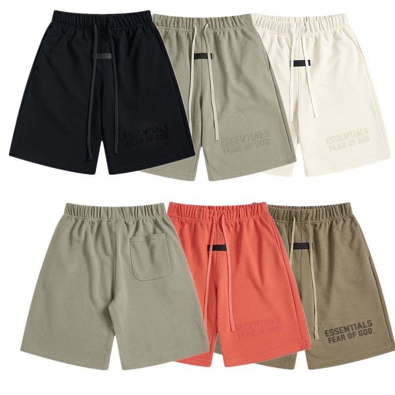 กางเกงขาสั้นผ้าฝ้ายทรงคลาสสิกสำหรับทั้งผู้ชายและผู้หญิง ลายเส้นเดียว สไตล์หลวมสบายในหน้าร้อน