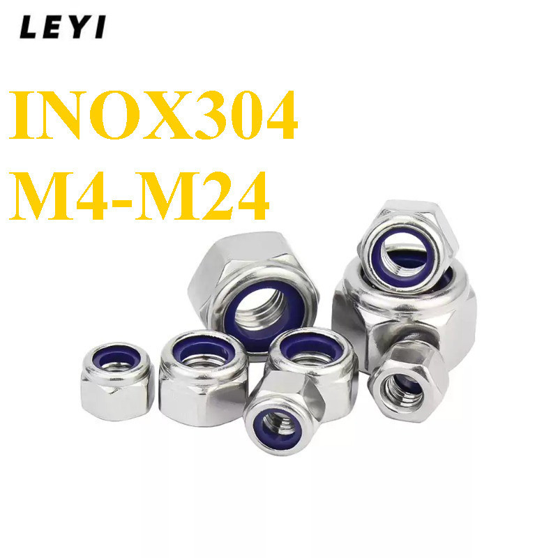 Stainless Steel Lock Nuts 304, Size M4 - M24, High - Quality and Durable Fasteners for Various Appli