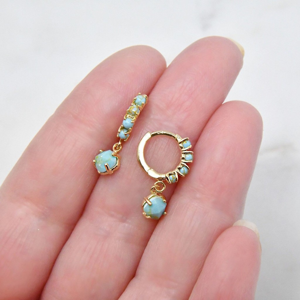 S925 เงินสเตอร์ลิงและTurquoise จี้ต่างหูสไตล์Retro สำหรับแฟชั่น