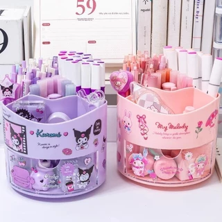 ที่ใส่ปากกาหมุนได้ 360 องศามัลติฟังก์ชั่นความจุขนาดใหญ่กล่องเก็บของตั้งโต๊ะเด็กนักเรียนโต๊ะปากกาถังเรียบร้อย-ขึ้น