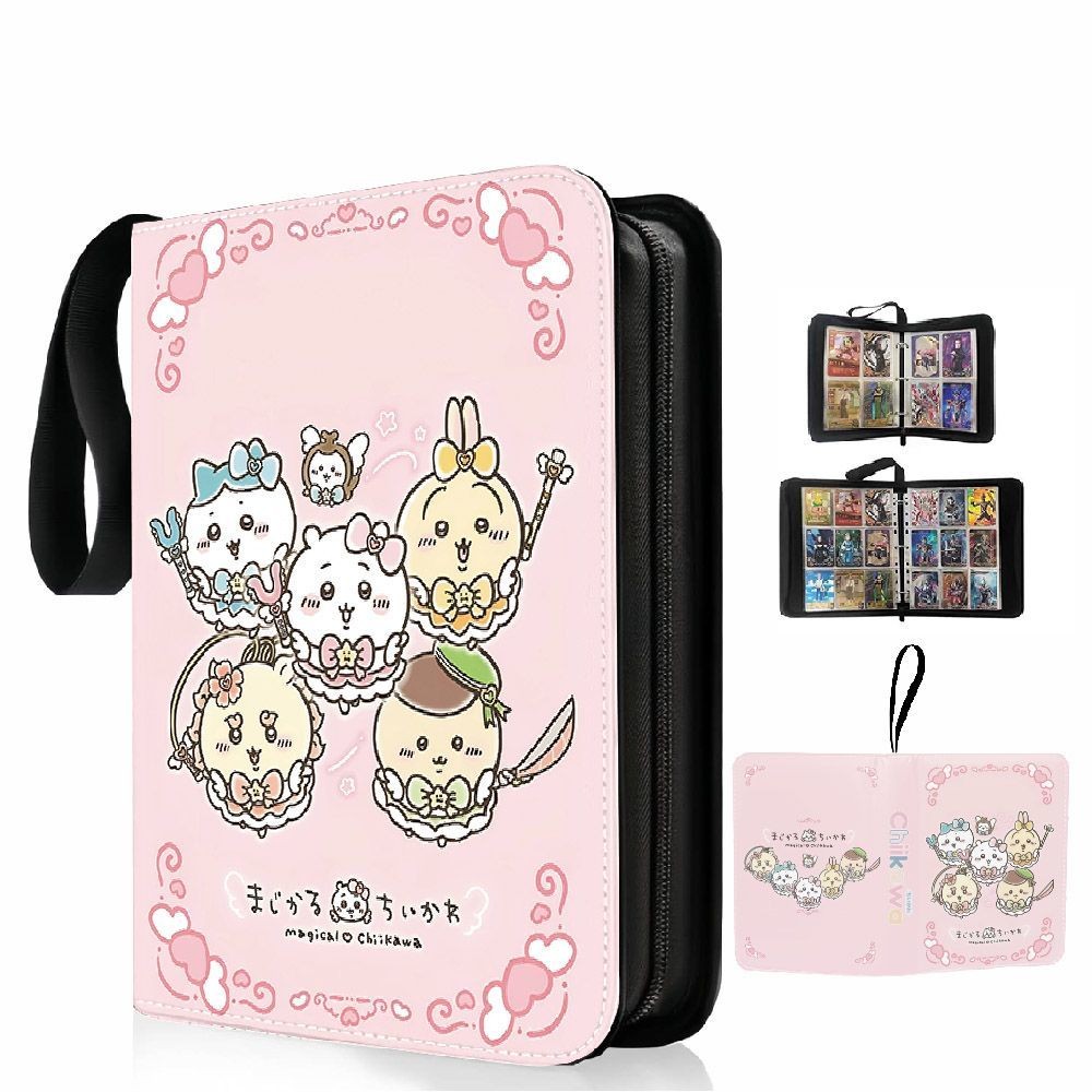 Chikawa chikawa chikawa หนังสือการ์ด A5 หนังซิปหนังสือหลวม Star Chasing Card Candy การ์ดของเล่น