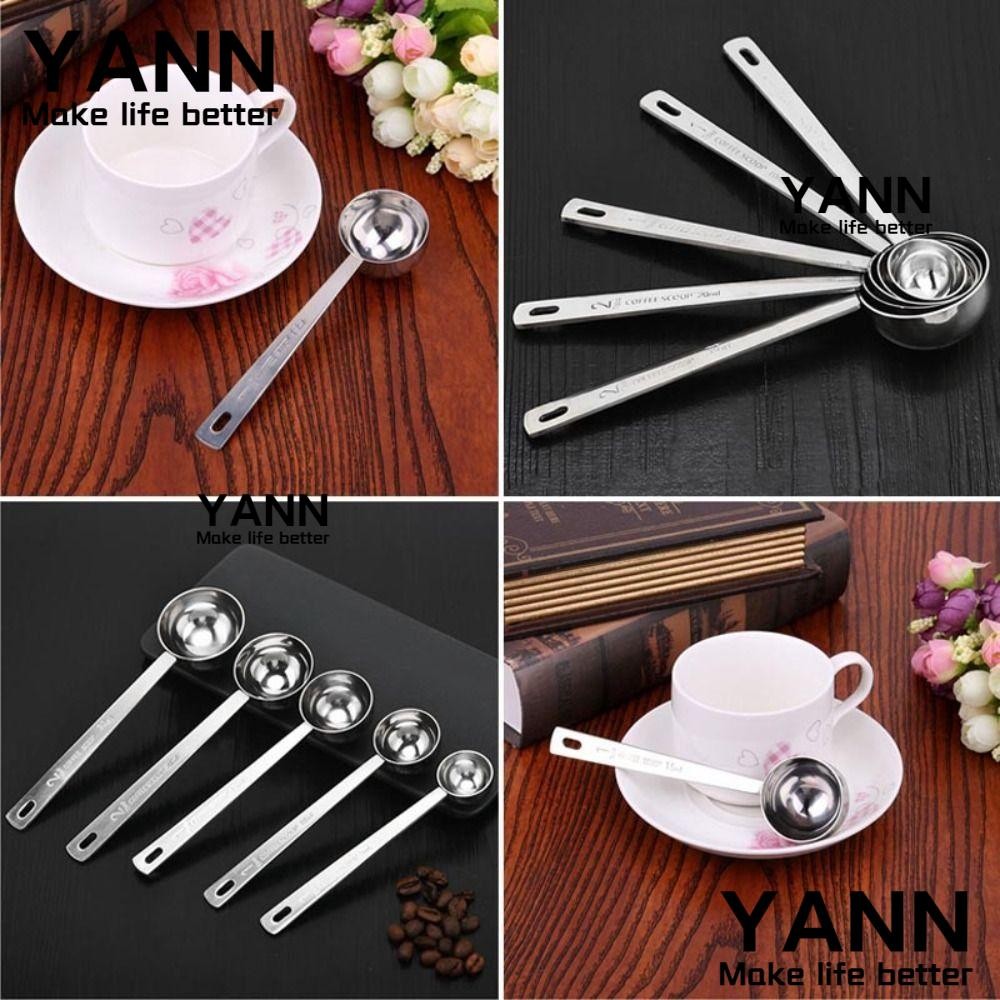 YANN ช้อนตวง, Blending Thicken Coffee Scoop, สแตนเลสทนทาน 5/10/15/20/30ML Tablespoon Coffee