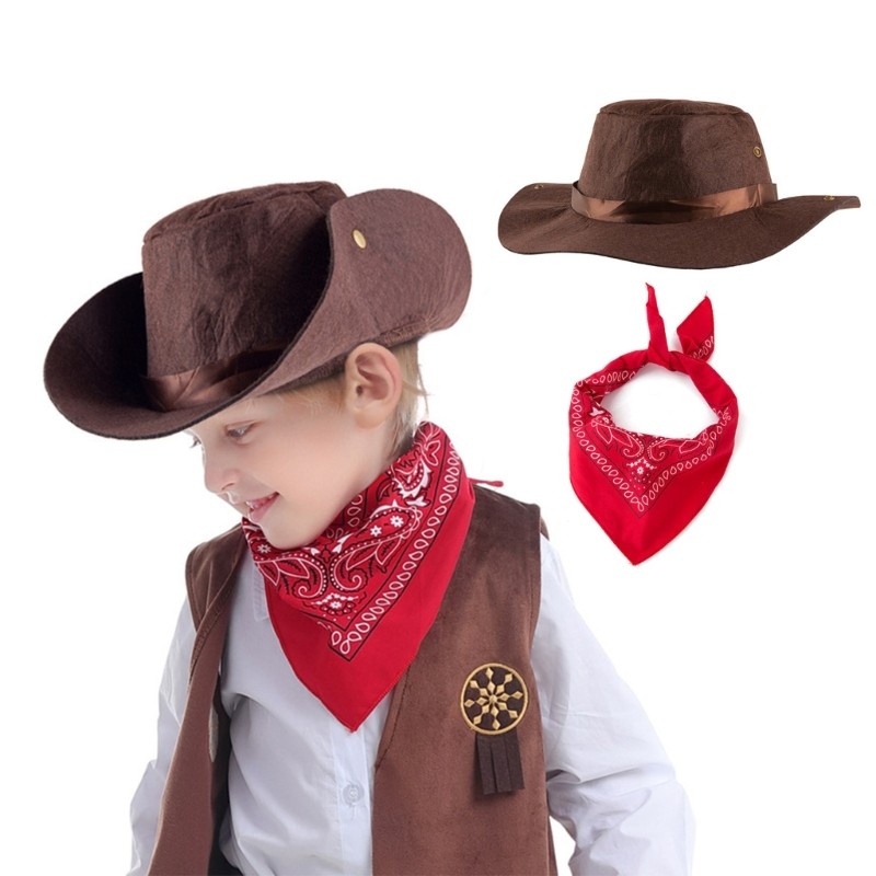 Dream Western Cowboy Costume Set รวมหมวก Cowgirl Bandana สําหรับคอสเพลย์ฮาโลวีน