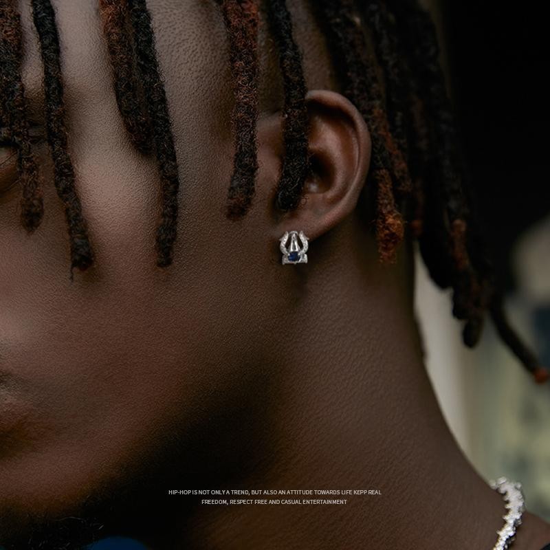 ต่างหูคลิป Df Aquaman Trident สไตล์หรู สำหรับคนที่เจียรหนามหู