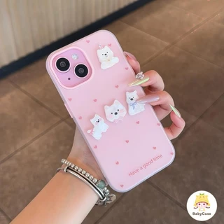 เคสไอโฟน 17 13 16 สำหรับ iPhone 17 11 15 16 13 12 14 Pro Max 15 7 8 Plus XR X XS เคสลายการ์ตูนน่ารักสำหรับน้องหมา 2 in 1