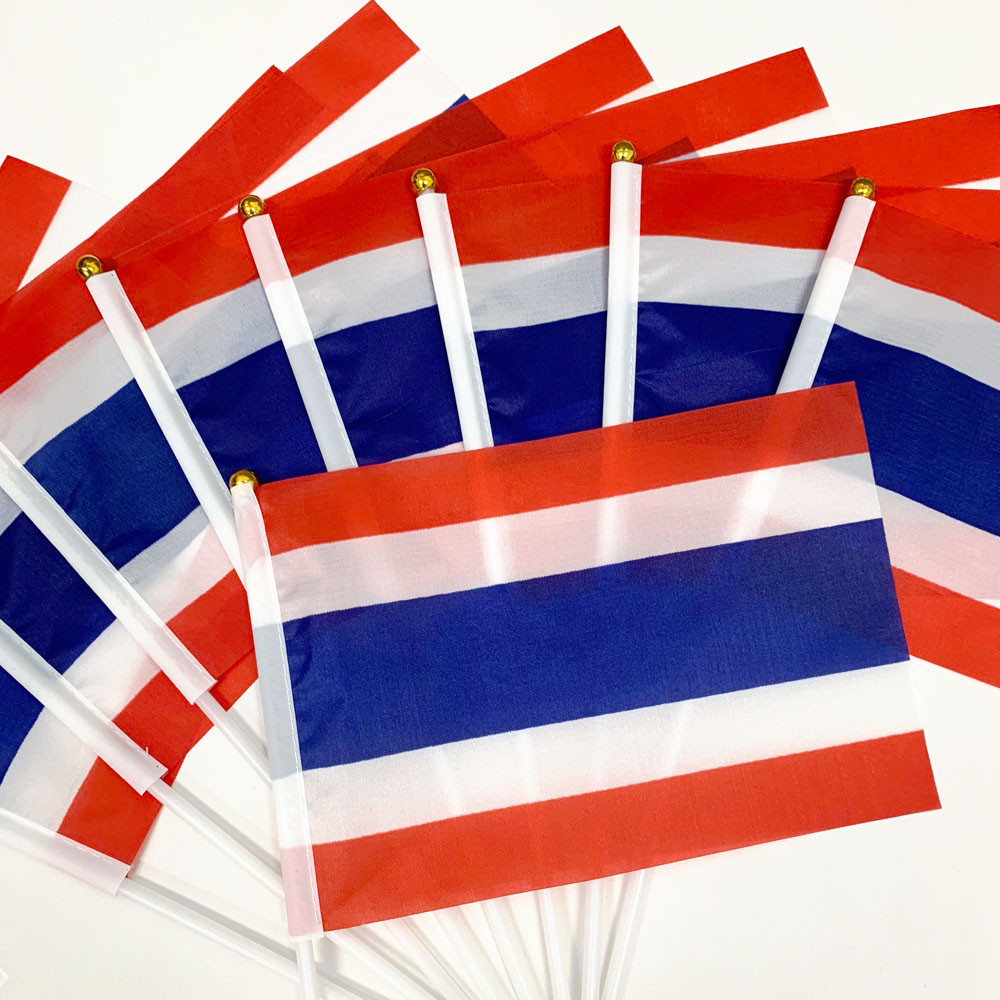 ChaiBaoShop ธงชาติไทย ธงผ้าร่ม ขนาด 21x14 ซม. ธงถือ ธงโบก ธงชาติ #ไทยนี้รักสงบแต่ถึงรบไม่ขลาด - รูปที่ 7