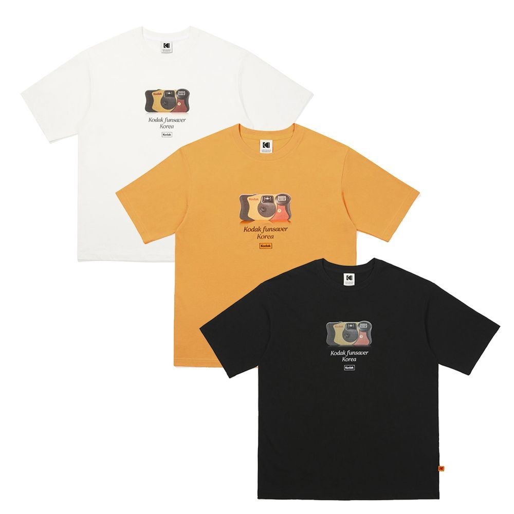 Kodak Kodak เสื้อผ้าฤดูร้อนใหม่ผ้าฝ้าย 100% เสื้อยืดคอกลมแขนสั้น Unisex