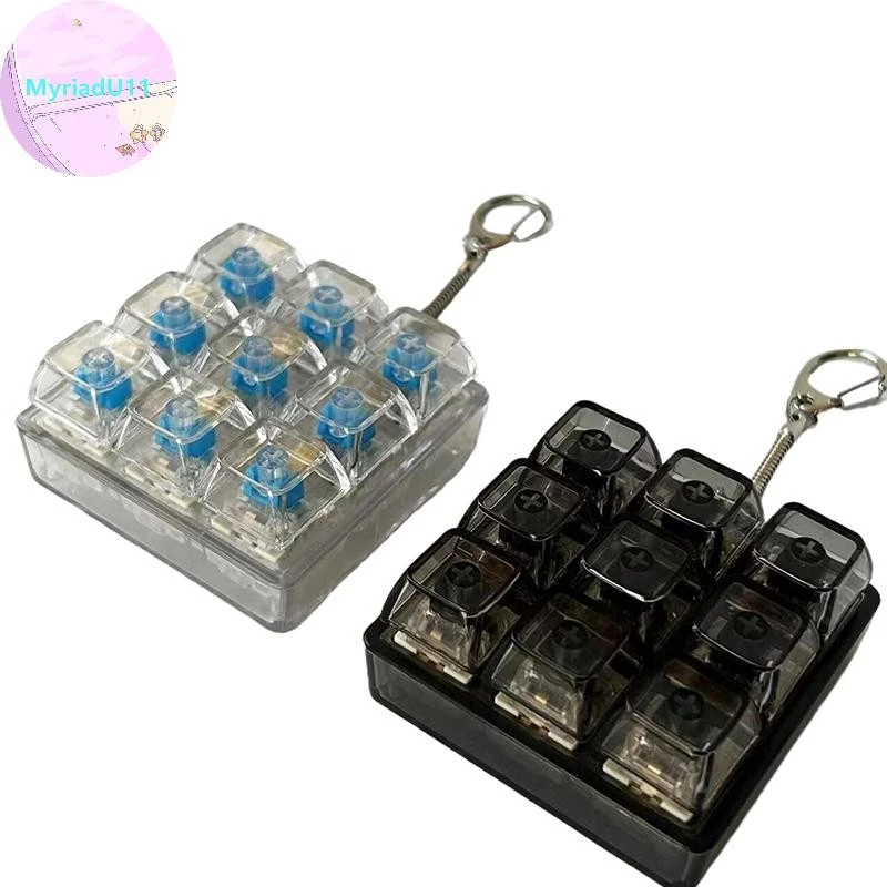 MyriadU 4/9 คีย์คีย์บอร์ดแกนเครื่องทดสอบ LED คีย์บอร์ดความเครียดบรรเทา DIY ปุ่ม Keycap พวงกุญแจของเล่นของขวัญ TH