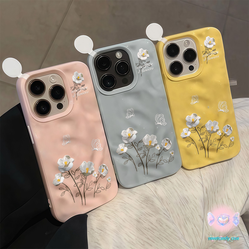 💖จัดส่งในพื้นที่💖 เคสเหมือนอุกกาบาต สีขาว ช่อดอกไม้ การออกดอก  สําหรับIPhone16 15 14 13 12 11 7 8plus Pro Promax X XR XS - รูปที่ 4