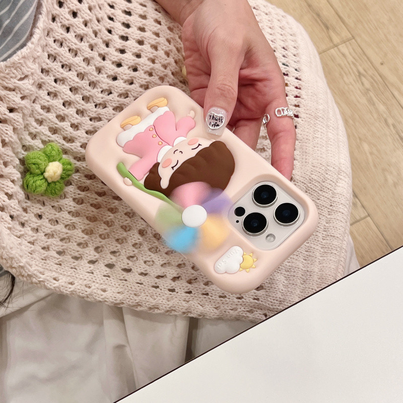 3D สนุก Spinable Windmill สาวซิลิโคนเคสโทรศัพท์สําหรับ iPhone 13 14 15 16 Pro Max ปลอกซิลิโคนอ่อนนุ่มฝาครอบป้องกันสําหรับ iPhone16Promax กรณี ราคา ถูกที่สุด ดีลบีเคเค แกลเลอรีภาพที่ 4