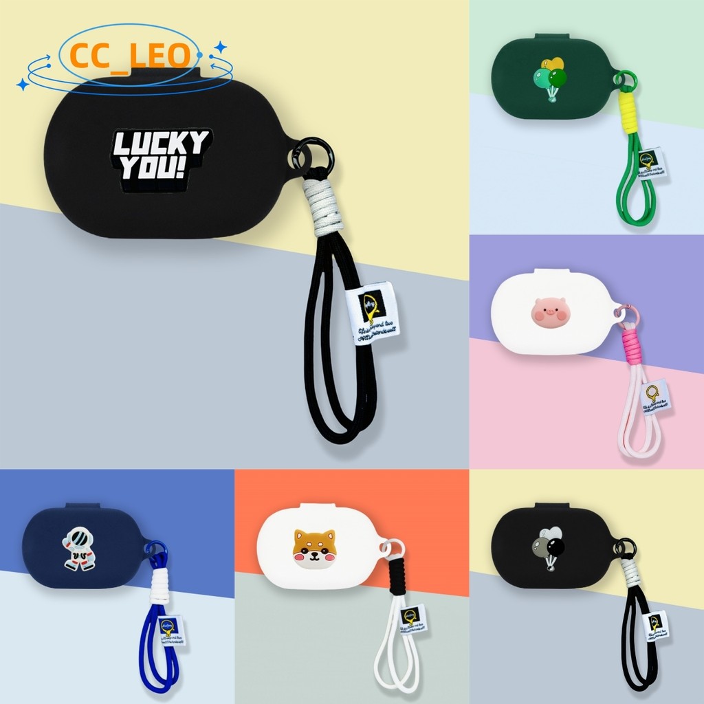 สําหรับ EDIFIER Comfo Flex กรณีการ์ตูน Shiba Inu น่ารัก Piggy Lanyard EDIFIER A6 ซิลิโคน Soft Case E