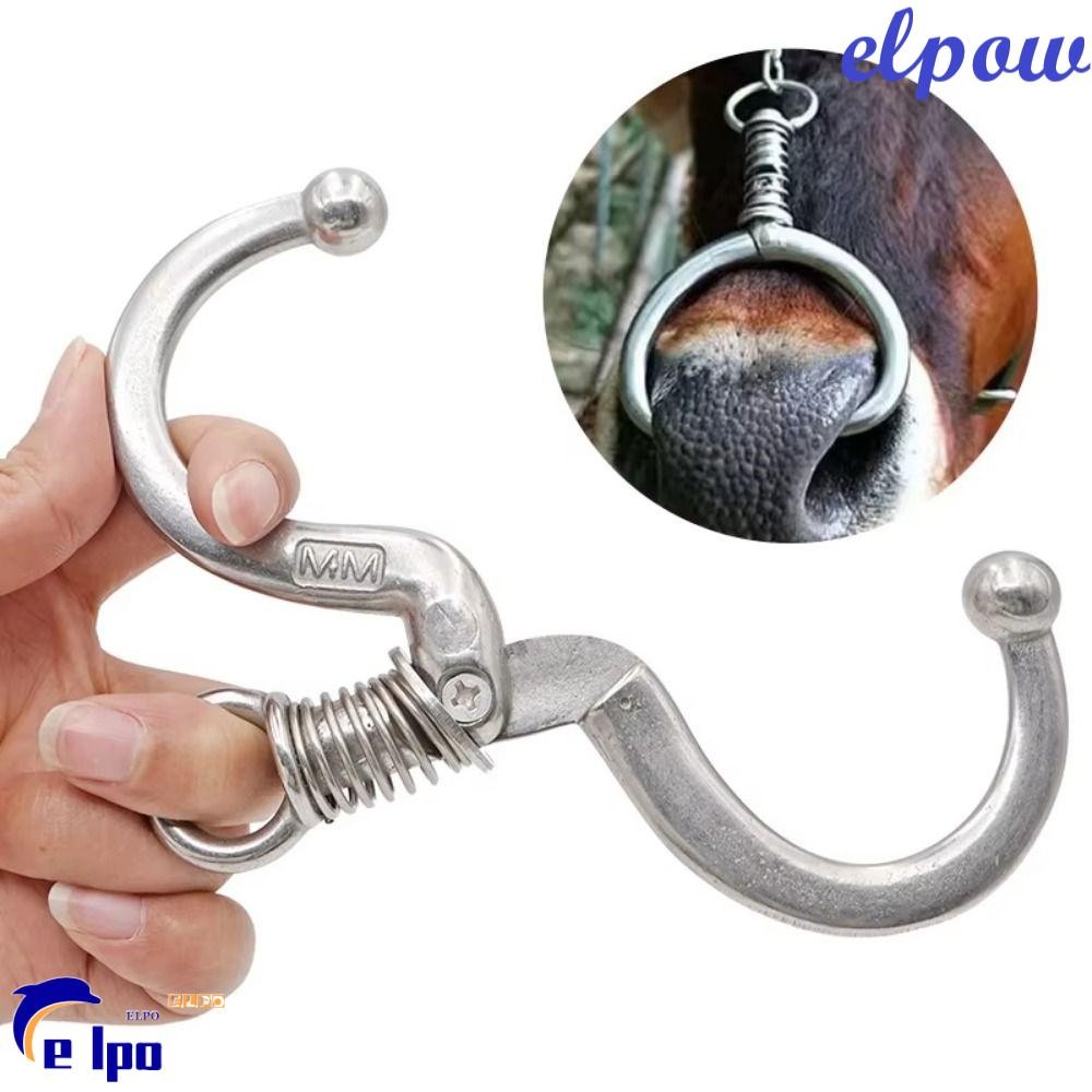 พิกเซลพาวเวอร์ วัว ที่หนีบจมูก,สแตนเลสป้องกันสนิมวัวจมูกแหวน,พรีเมี่ยมนํามาใช้ใหม่สปริงโหลดน้ําหนักเบาคีมปศุสัตว์ผลิตภัณฑ์สัตว์เลี้