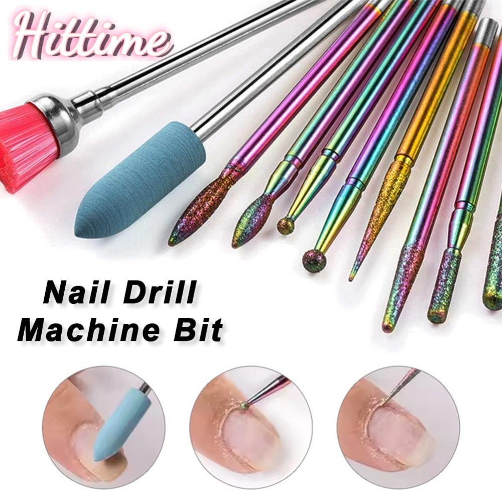 HITTIME 14 ชิ้น/เซ็ตเจาะเล็บเครื่อง Bit เล็บเจลกําจัดเครื่องมือขัด Pedicure เล็บโรตารีบดบัฟเฟอร์ขัด 