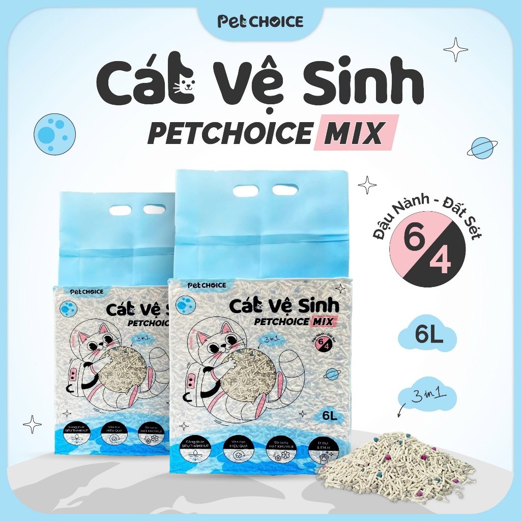 PetChoice Soy Cat Cat Mix Clay 6L/2KG, ทรายแมว (PET 0247)