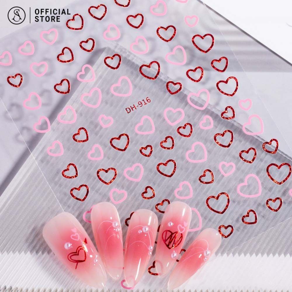 Hollow Love Nail Art Sticker Flat Simple Love Nail Sticker Jewelry