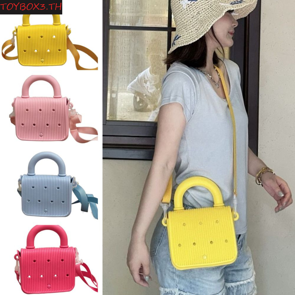 TOYBOX กระเป๋ากันน้ําสำหรับชายหาด, สายรัดปรับได้, EVA มีรูระบายอากาศ, สีสันสดใส, กันทรายได้ง่าย, ทำความสะอาดง่าย, กระเป๋าสะพายขนาดเล็กสำหรับฤดูร้อน