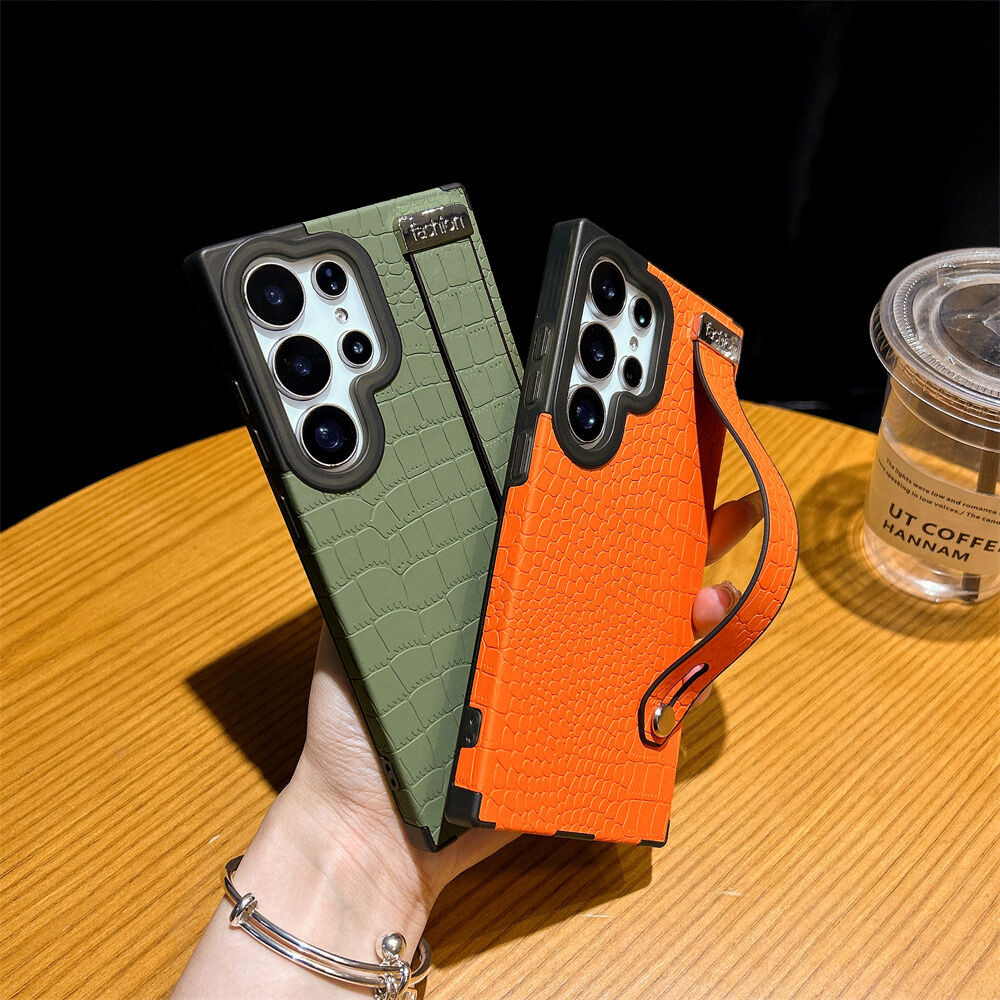 SAMSUNG 2IN1มัลติฟังก์ชั่หรูหราจระเข้พิมพ์เคสโทรศัพท์พร้อมสายรัดข้อมือสําหรับSamsung Galaxy S25Ultra