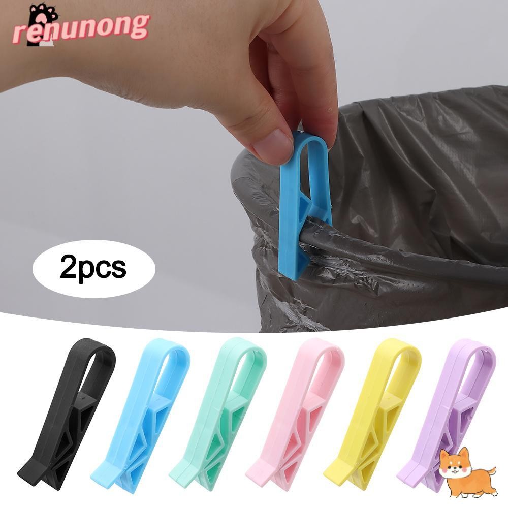 RENUNONG 2ชิ้นถังขยะคลิป,มัลติฟังก์ชั่สากลถุงขยะคลิปคงที่,ทนทานมินิป้องกันการลื่นไถลถังกระเป๋าคงที่หัวเข็มขัดในครัวเรือน