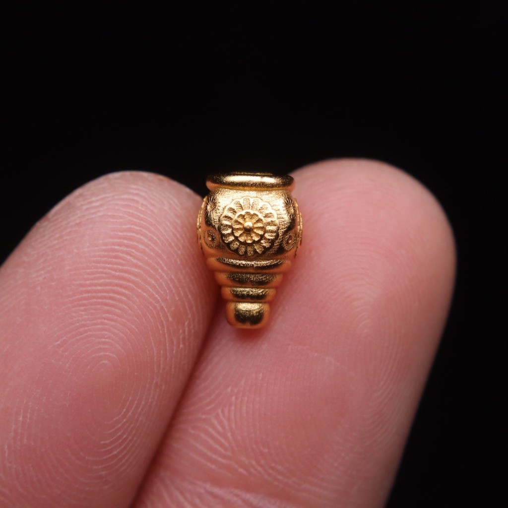 เงินสเตอร์ลิง Gold-Plated Sun รูปแบบ Tee พระพุทธรูปหัว Spacer สร้อยข้อมือลูกปัด diy อุปกรณ์เสริม King Kong Bodhi Wenwan อุปกรณ์เสริม 7.29