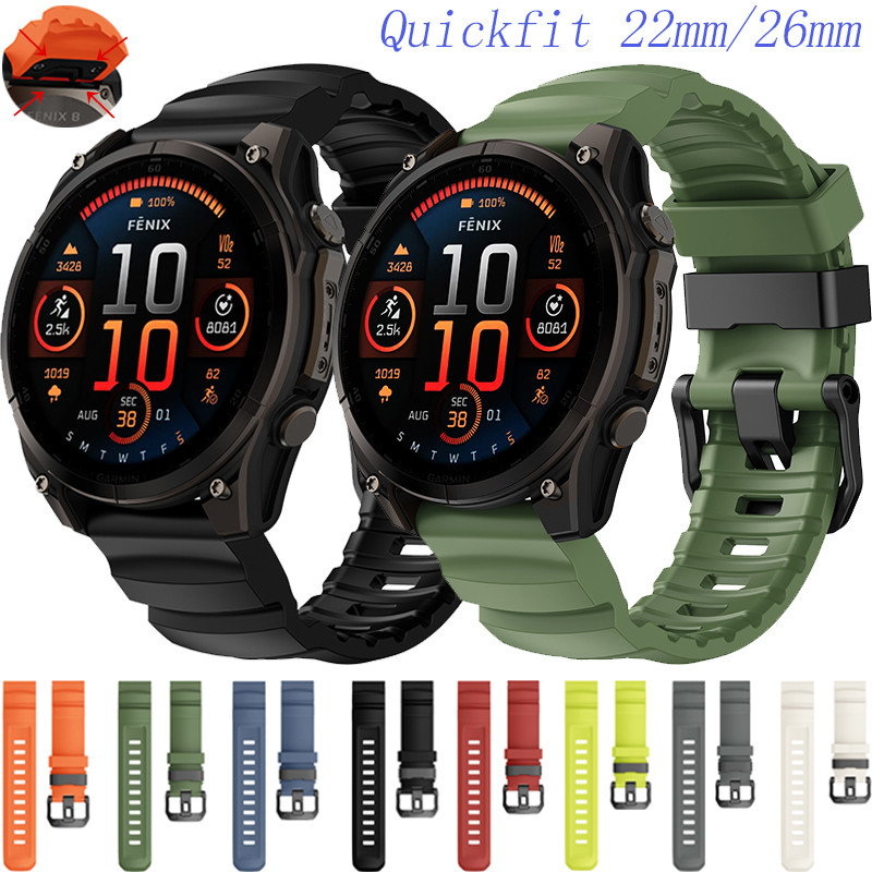 22 มม.26 มม.สําหรับ Garmin Tactix8 ซิลิโคนสําหรับ Garmin Fenix 8/7X Pro/E Enduro 3 สร้อยข้อมือสําหรั