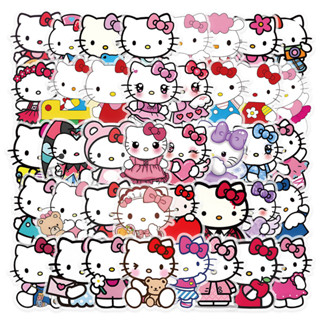 เซ็ตสติ๊กเกอร์กันน้ำ Hello Kitty Sticker 50ชิ้น สติ๊กเกอร์ใส…