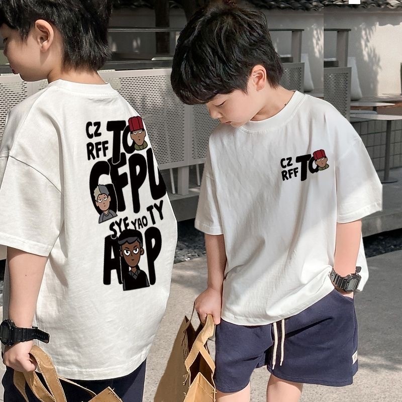 COD เสื้อเชิ้ตเด็กเสื้อยืดเด็กชายCotton100% 3-15 ปี ลายสวย แบบหล่อๆ มีหลายสีหลายลายให้เลือก ราคาโรงงาน 90-150CM 9 สี