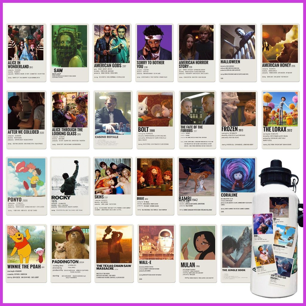 Retro Movie Stickers 100X Skateboard Movie Stickers Creative Classic Movie Photo Decals Aesthetic No